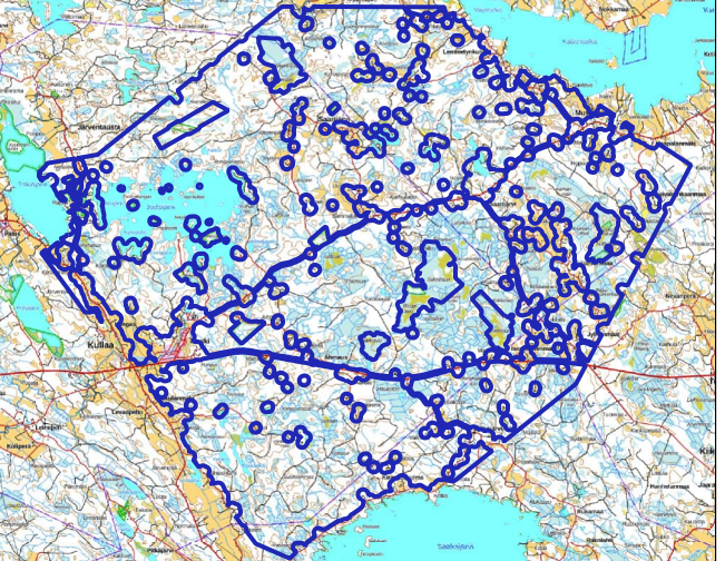 Varausalue 11/2025 Kokemäki, Pori, Sastamala, Ulvila. Kuva: Varauspäätös Tukes